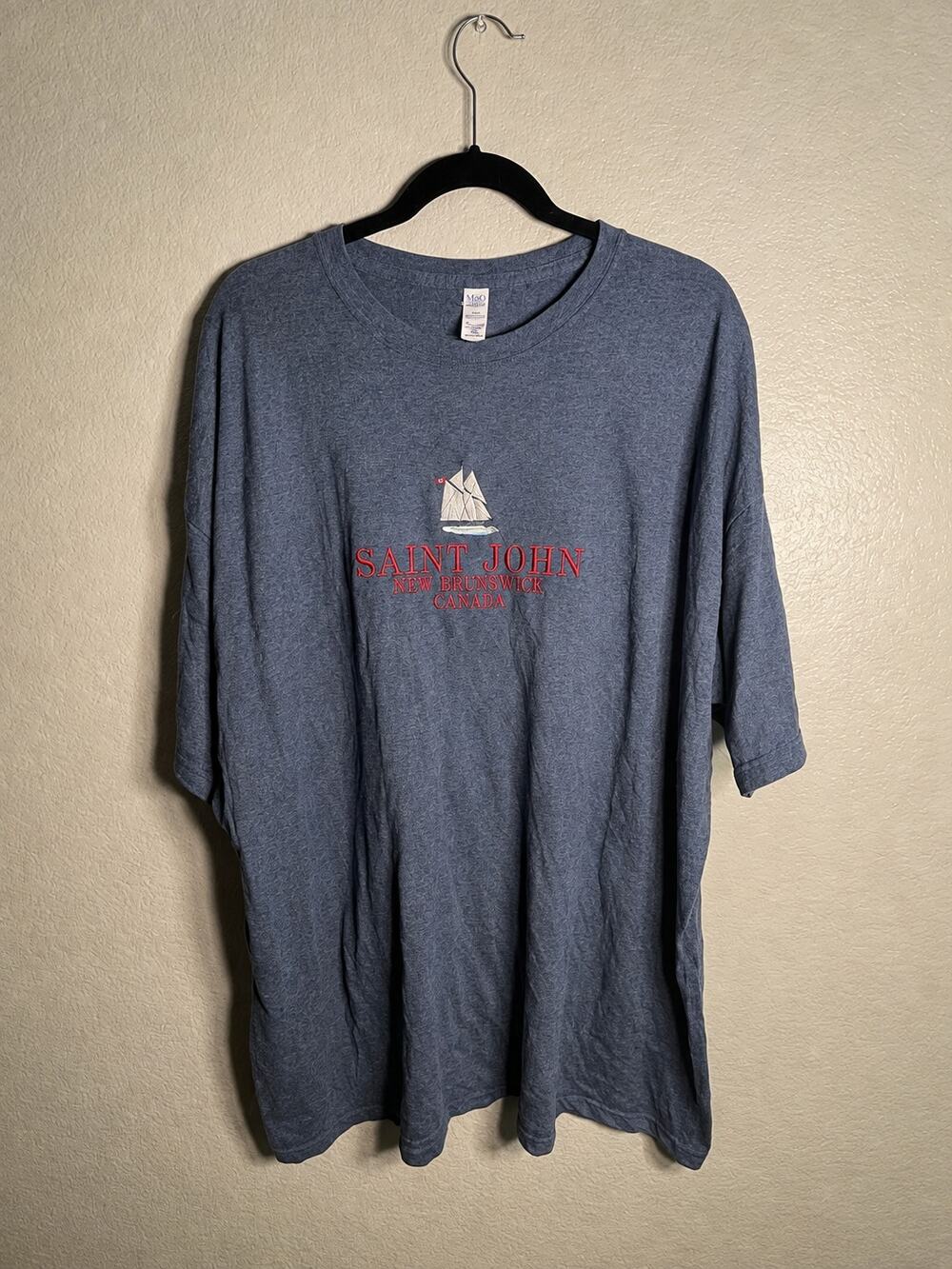 M&O Gold Men's XXL Dark blue Short-sleeve classic 50%Cotton 50%Pollyester